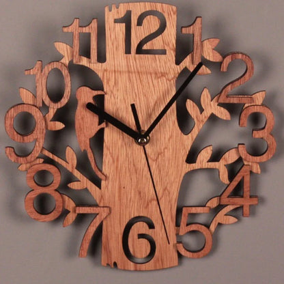 Horloge Bois Motif Oiseau