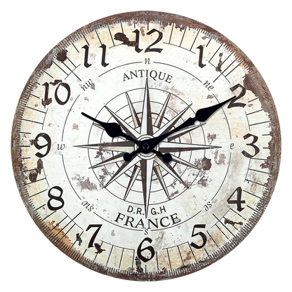 Horloge Murale Vintage Boussole Américaine