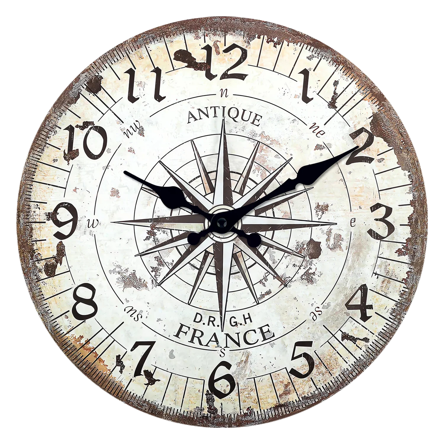 Horloge Murale Vintage Boussole Américaine