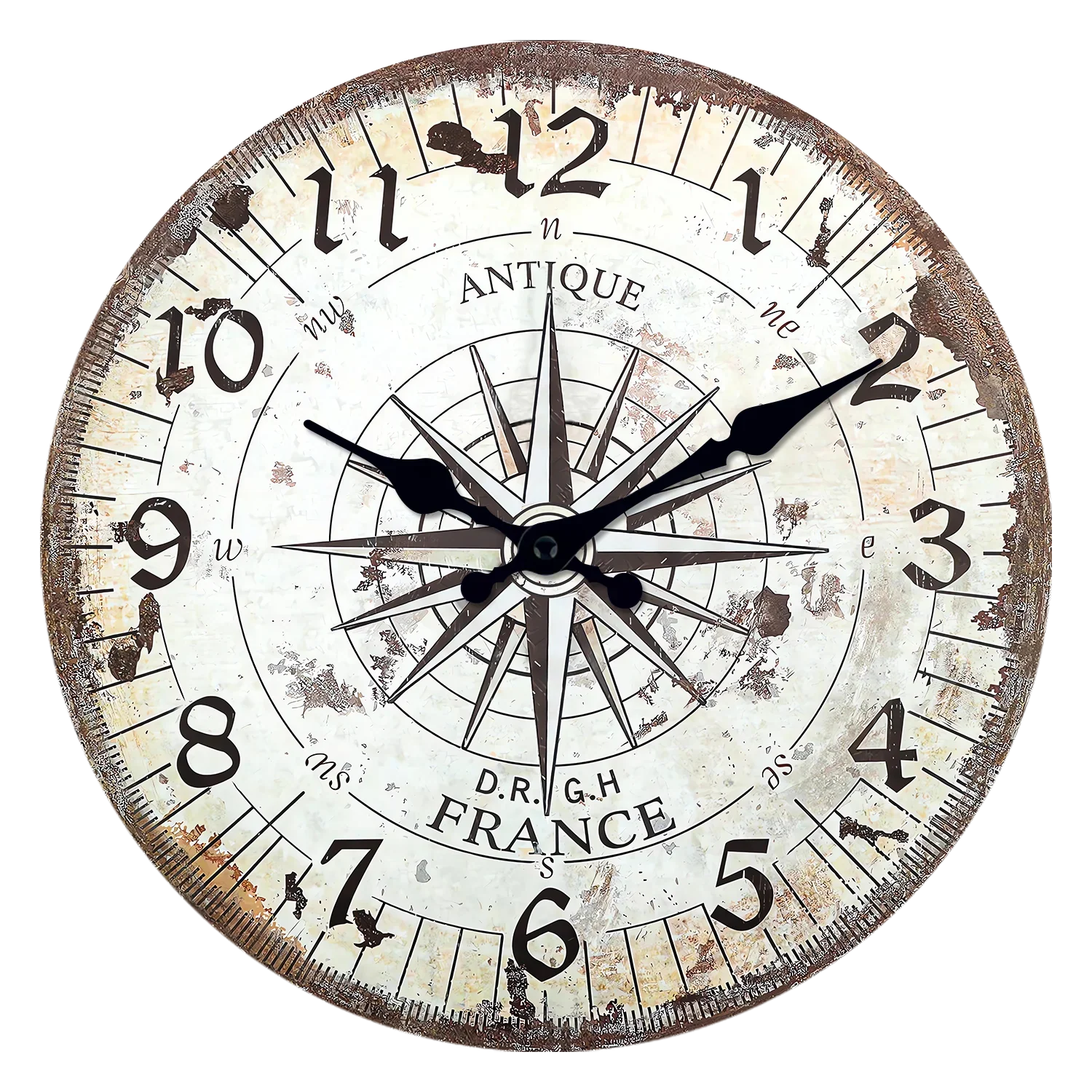 Horloge Murale Vintage Boussole Américaine