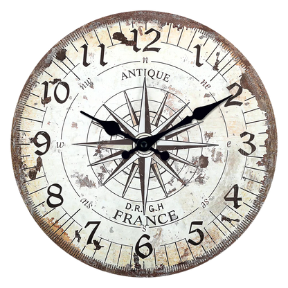 Horloge Murale Vintage Boussole Américaine