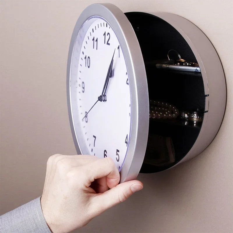 Horloge Murale Vintage Coffre-Fort Secret Intégré