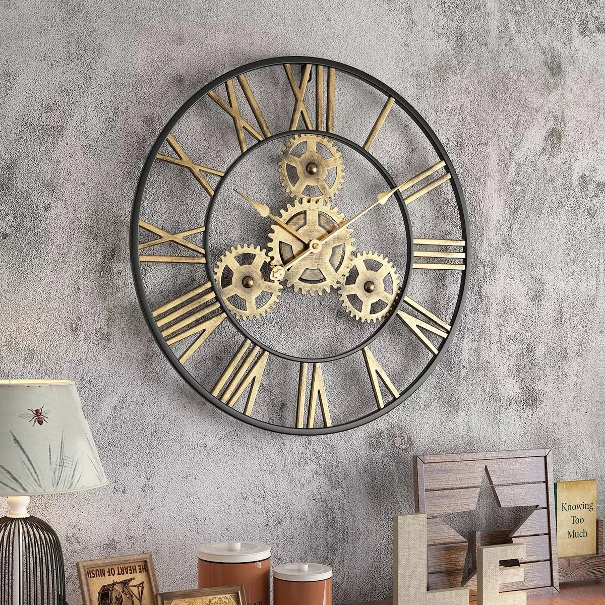 Horloge Murale Antique avec Engrenages