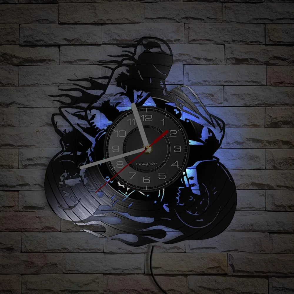 Horloge Vinyle Design Moto