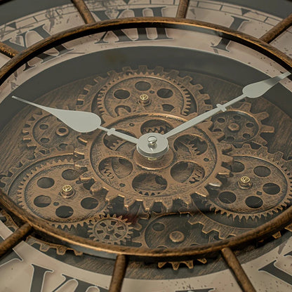 Horloge Murale Industrielle Réels Engrenages