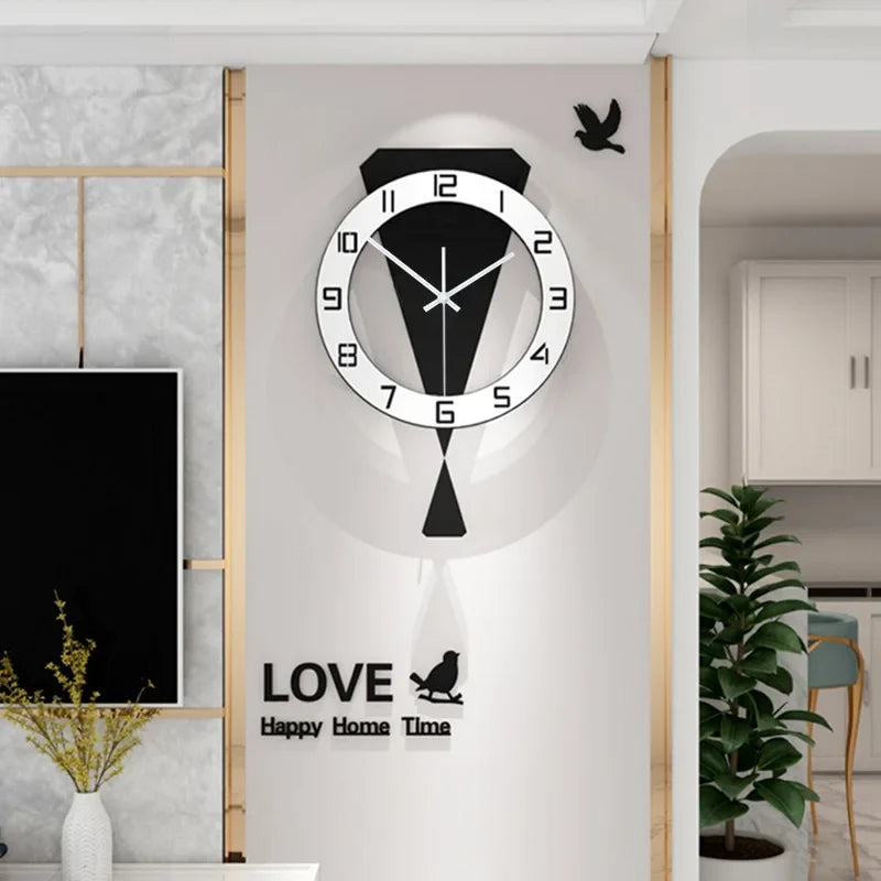 Horloge Murale Design Moderne En Métal Noir