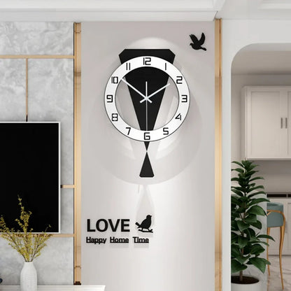 Horloge Murale Design Moderne En Métal Noir