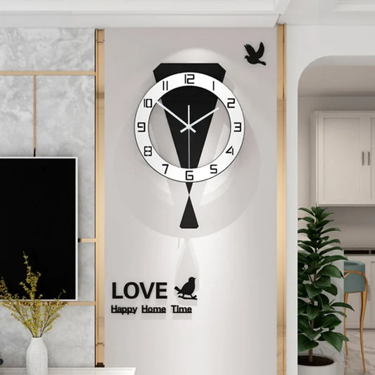 Horloge Murale Design Moderne En Métal Noir
