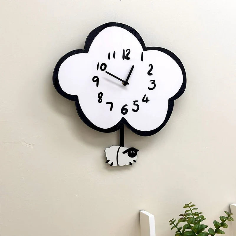 Horloge Murale Silencieuse Chat Balancier Design Original