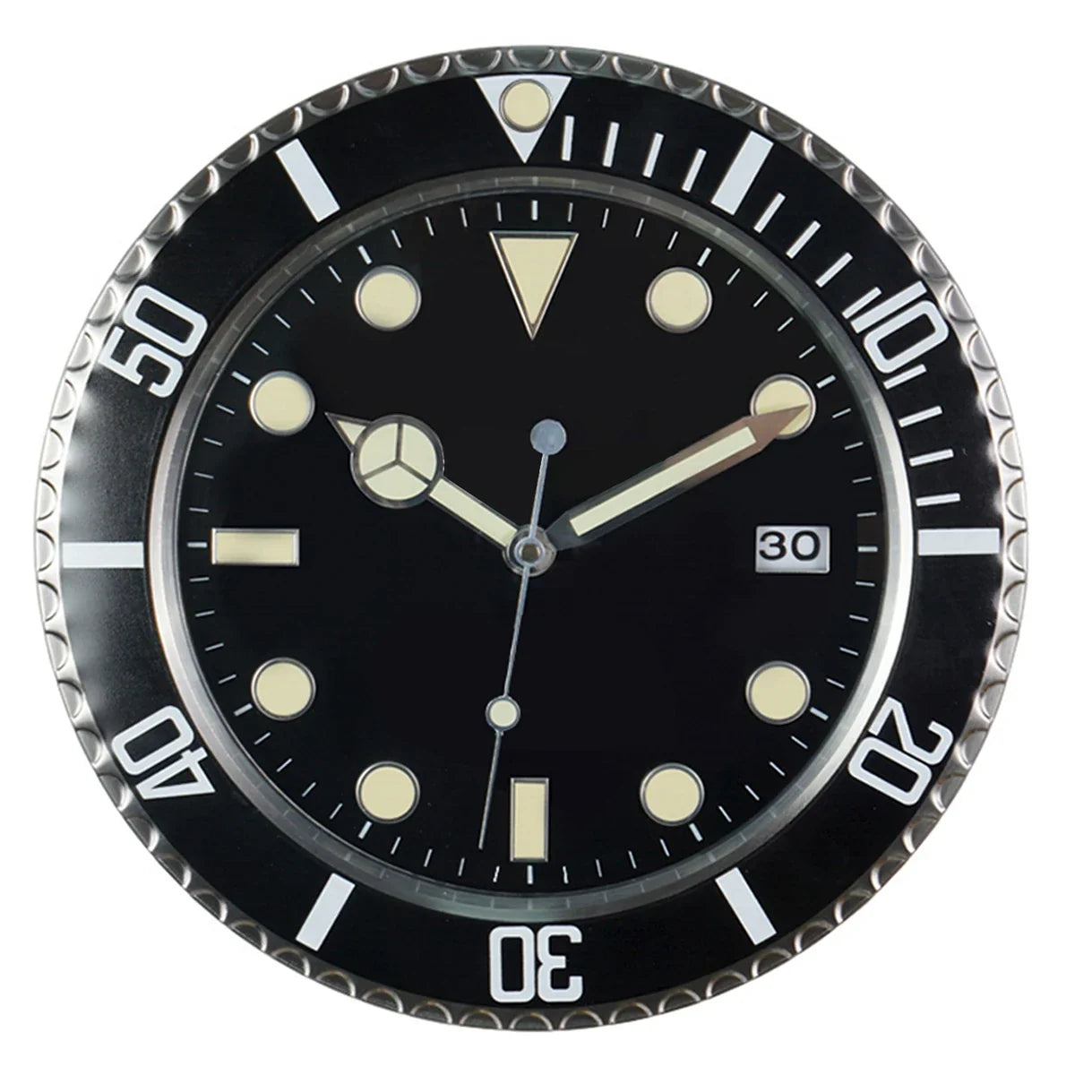 Horloge Murale Métal Design Fluorescent 33cm Sans Piles