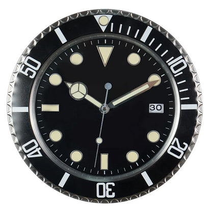 Horloge Murale Métal Design Fluorescent 33cm Sans Piles