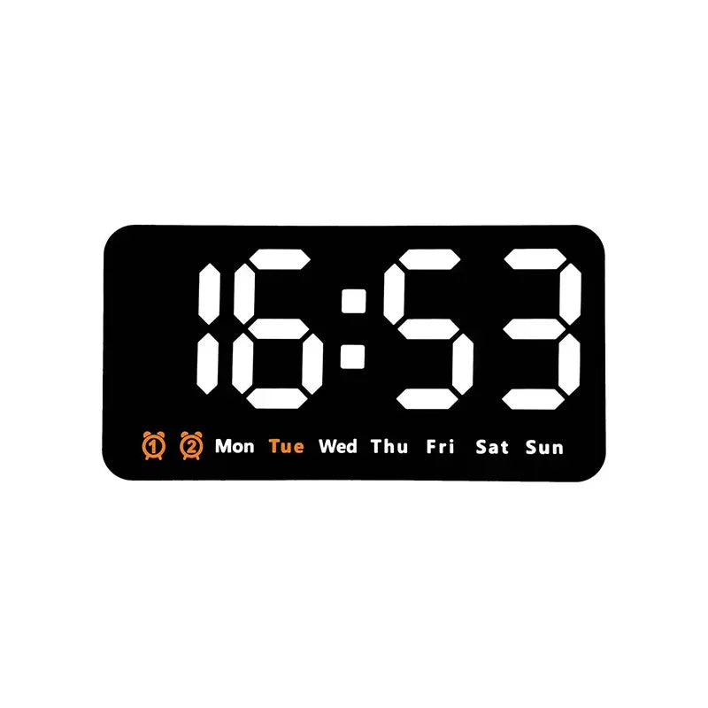 Horloge Murale Digitale LED Grande Taille avec Double Alarme