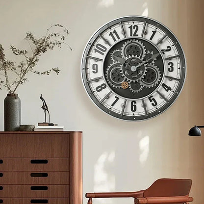 Horloge Murale Industrielle Réels Engrenages