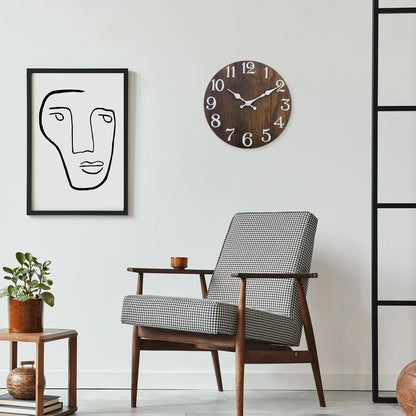 Horloge Murale Grain de Bois Naturel Classique
