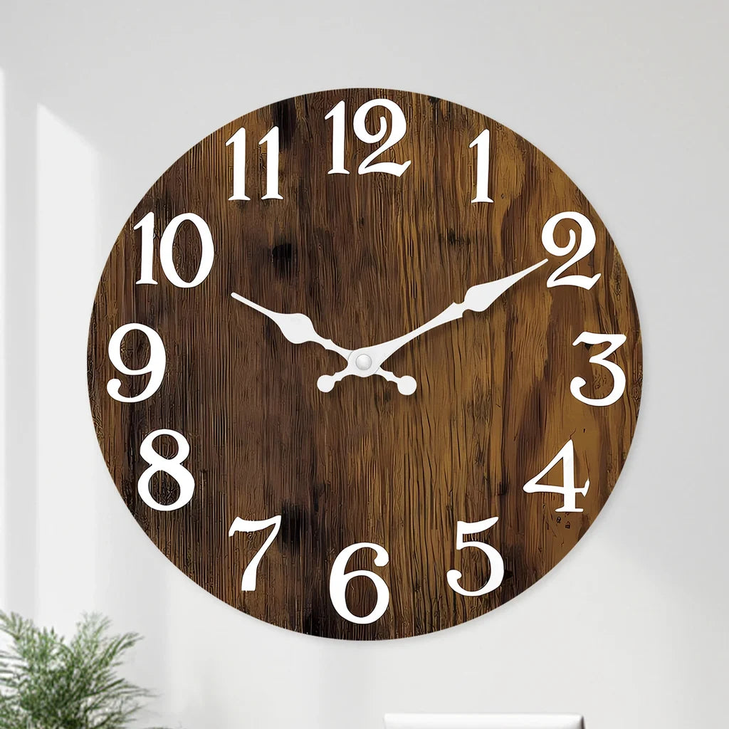 Horloge Murale Grain de Bois Naturel Classique