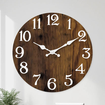 Horloge Murale Grain de Bois Naturel Classique
