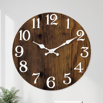 Horloge Murale Grain de Bois Naturel Classique