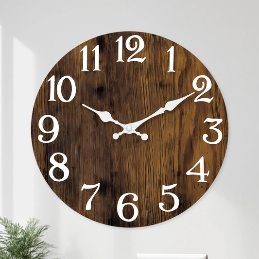 Horloge Murale Grain de Bois Naturel Classique