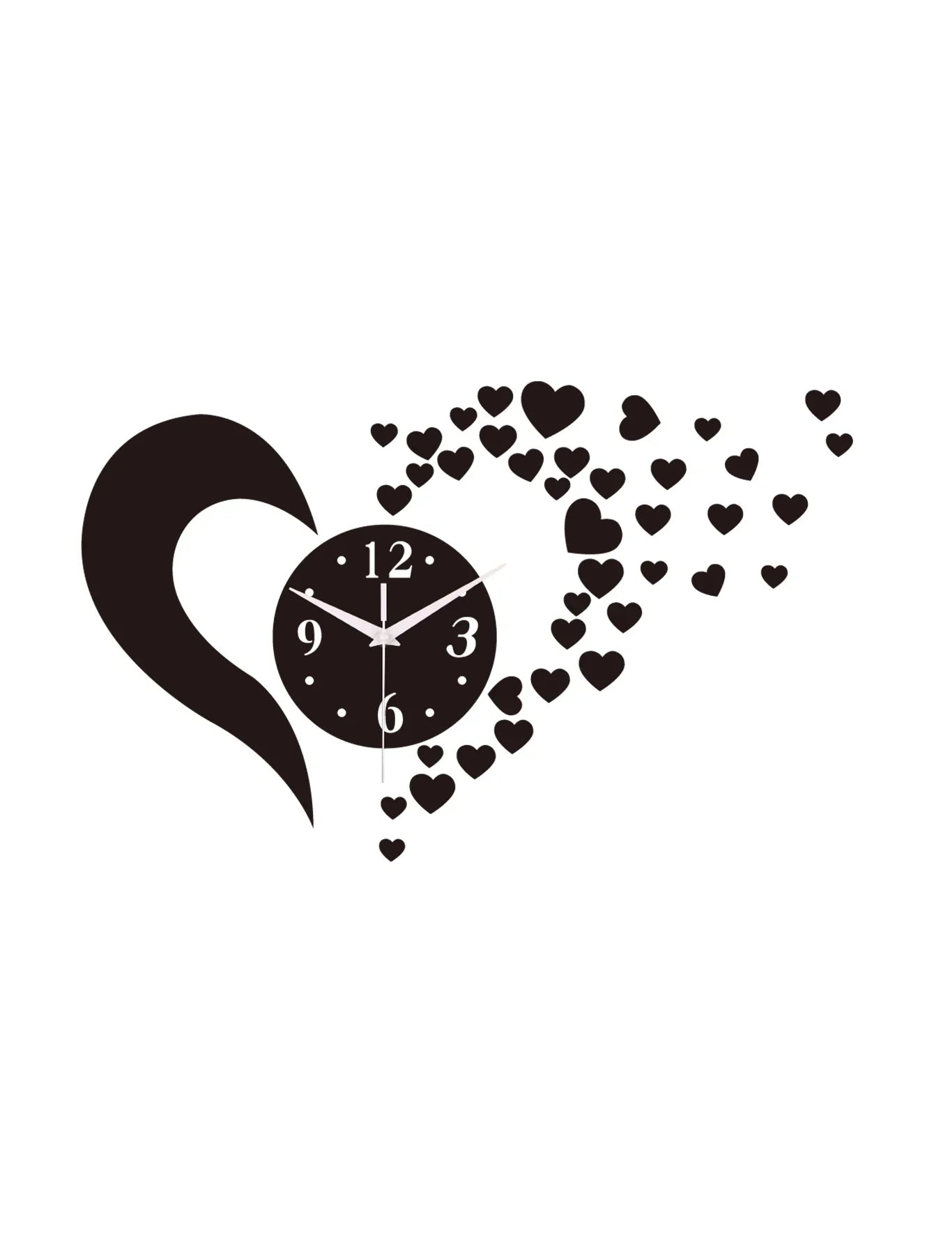 Horloge Coeur Acrylique Miroir Design Unique