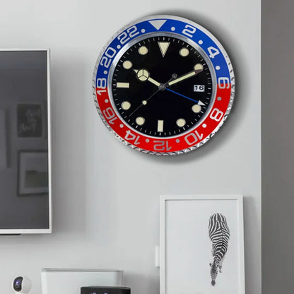 Horloge Murale Métal Design Fluorescent 33cm Sans Piles
