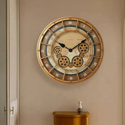 Horloge Murale Industrielle Réels Engrenages
