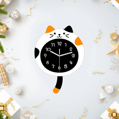 Horloge Murale Silencieuse Chat Content