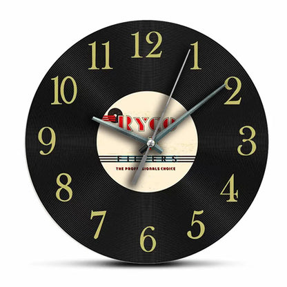 Horloge Murale Rétro Vinyle Noir