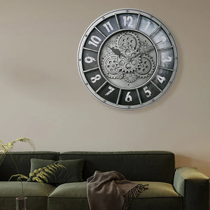 Horloge Murale Industrielle Réels Engrenages
