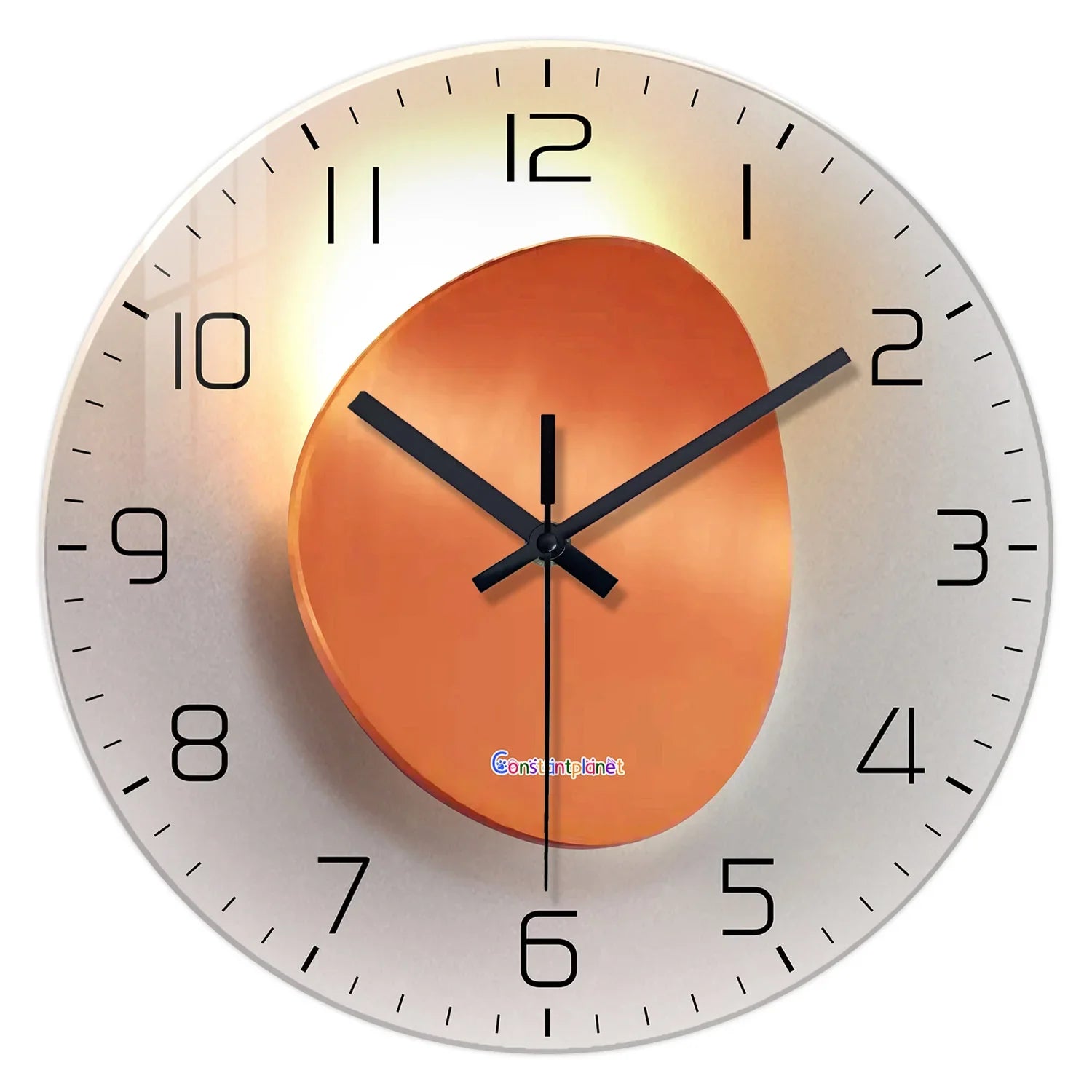 Horloge Murale Orangée Effet 3D