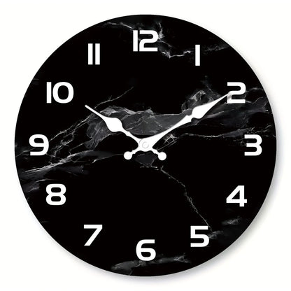 Horloge Murale Marbre Noir Style Épuré