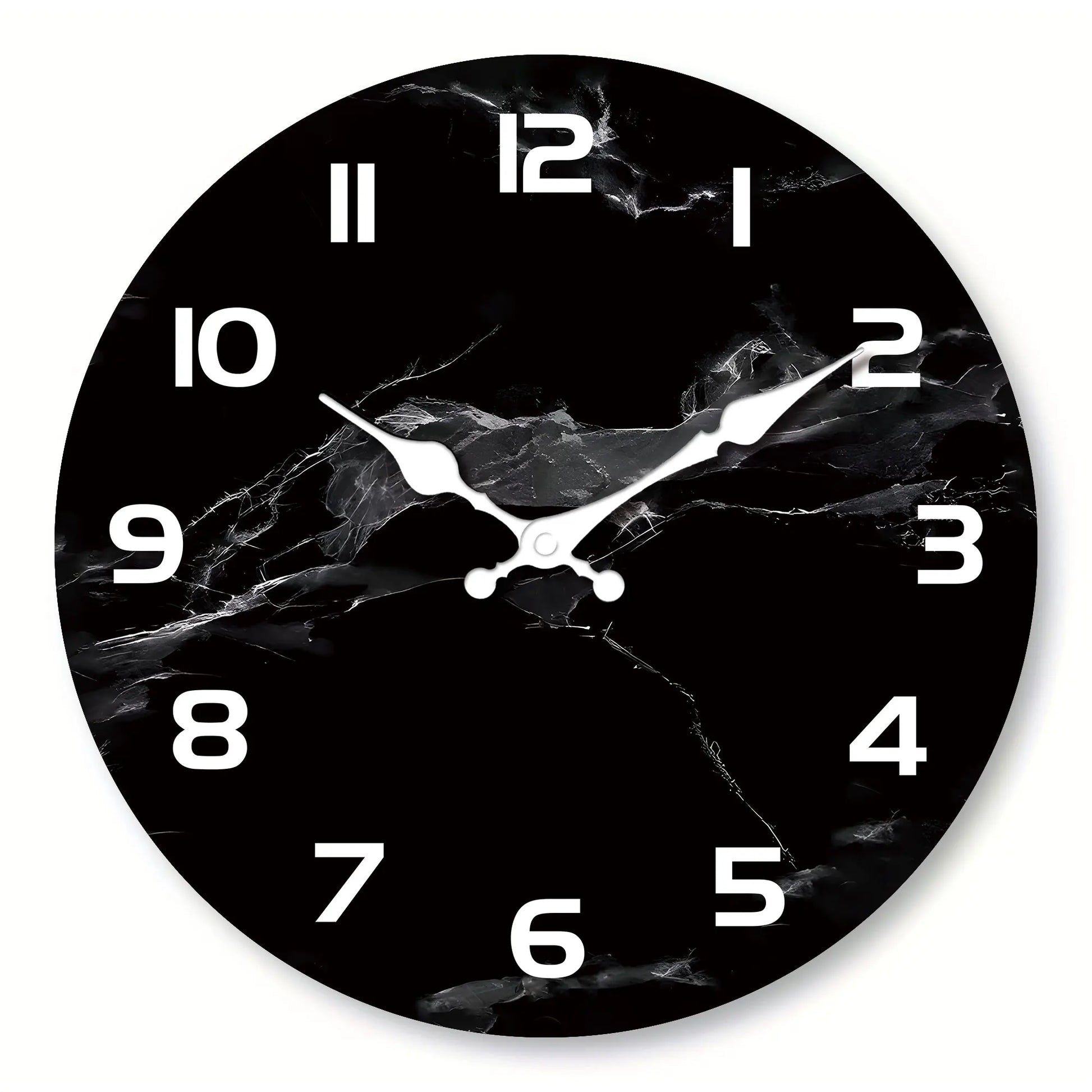 Horloge Murale Marbre Noir Style Épuré