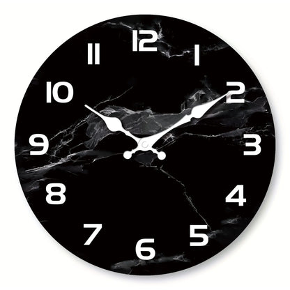 Horloge Murale Marbre Noir Style Épuré