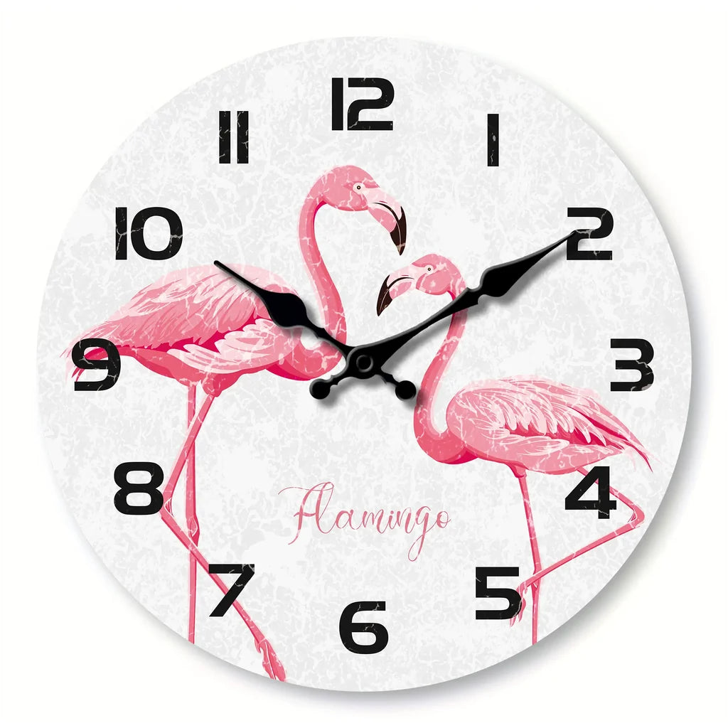 Horloge Murale Design Flamants Roses