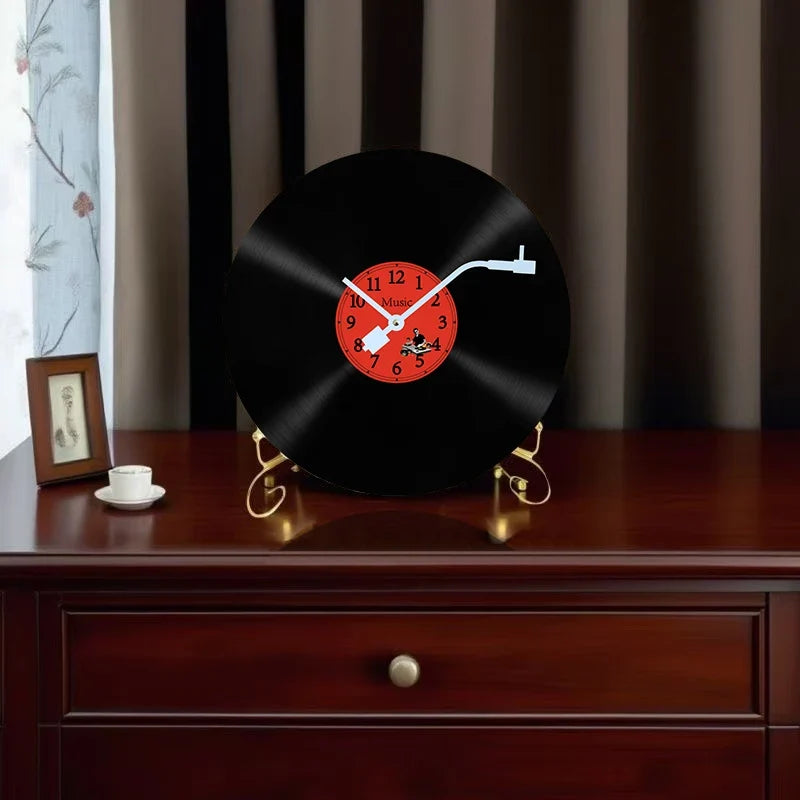 Horloge Murale Originale Disque Vinyle Thème Musique Rétro