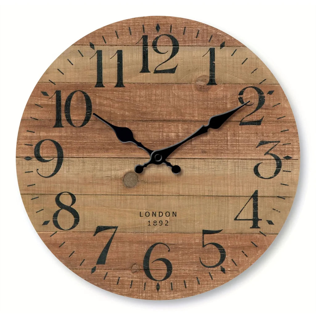 Horloge Murale Style Bois Recyclé