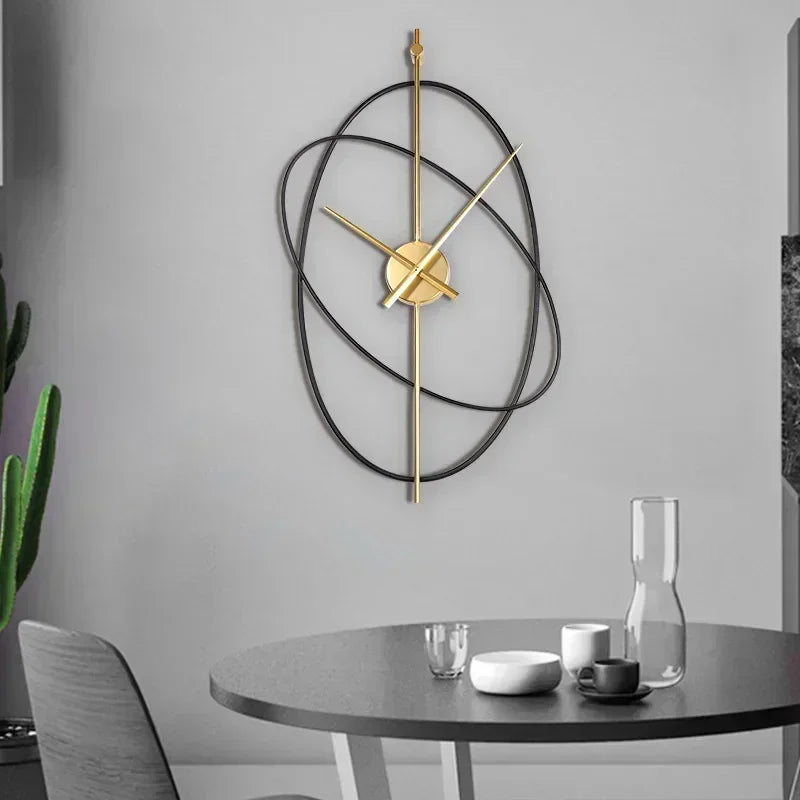 Horloge Murale en Métal Ovale Croisé