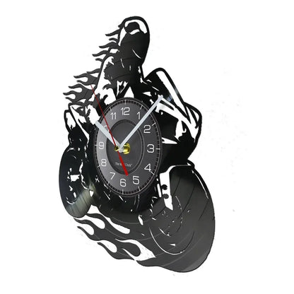 Horloge Vinyle Design Moto
