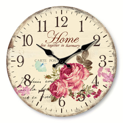 Horloge Murale Design Fleurs et Papillons
