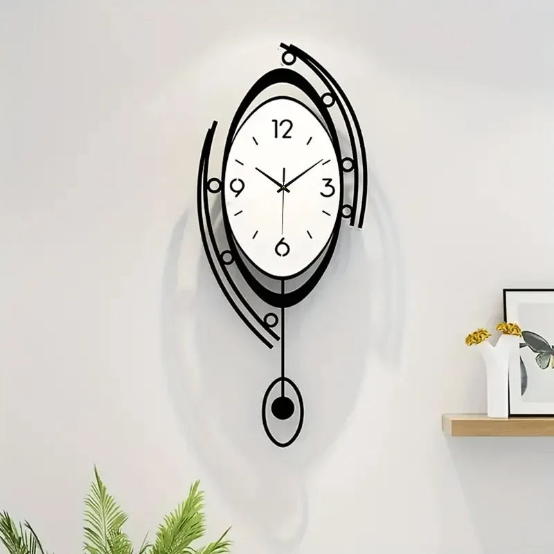 Horloge Murale Silencieuse Ovale