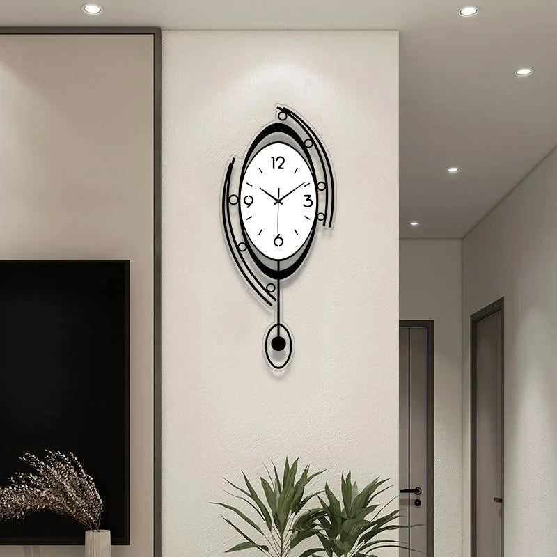 Horloge Murale Silencieuse Ovale