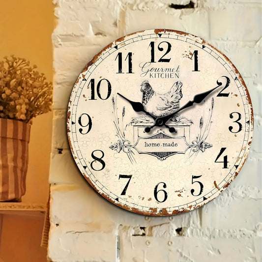 Horloge Murale Vintage Poule Campagnarde