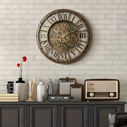 Horloge Murale Industrielle Réels Engrenages