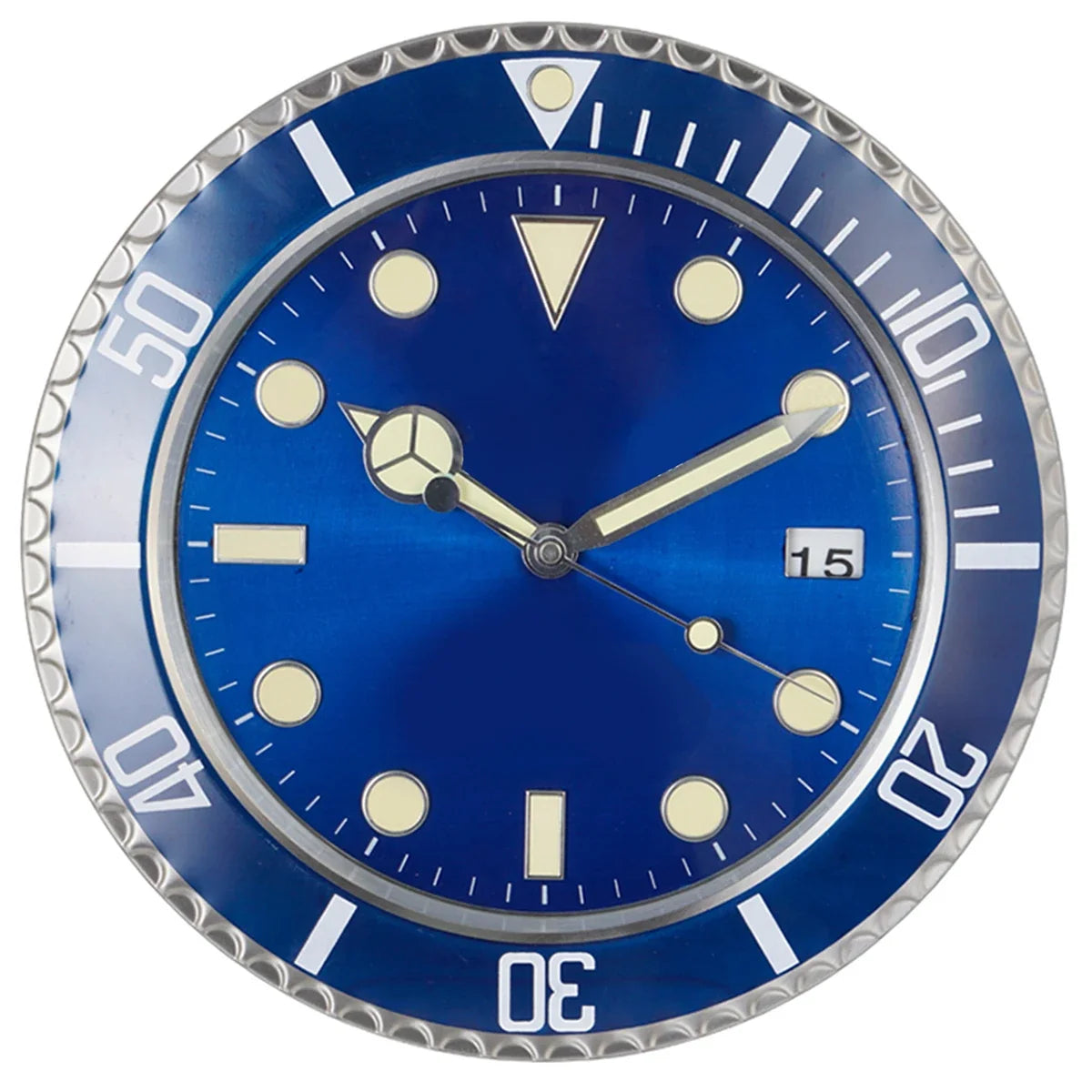 Horloge Murale Métal Design Fluorescent 33cm Sans Piles