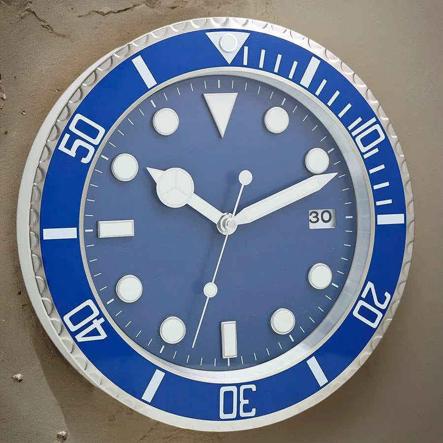 Horloge Murale Métal Design Fluorescent 33cm Sans Piles