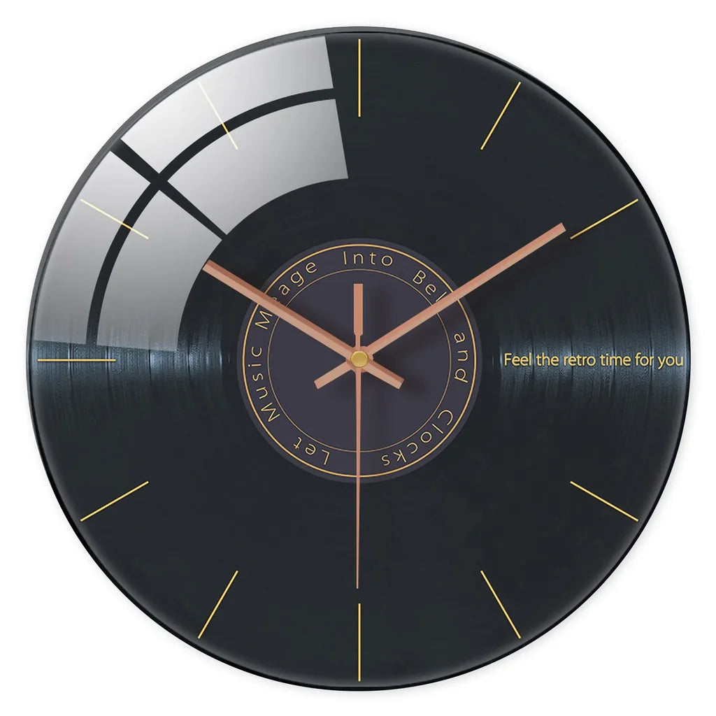 Horloge Murale Originale Vinyle Noir