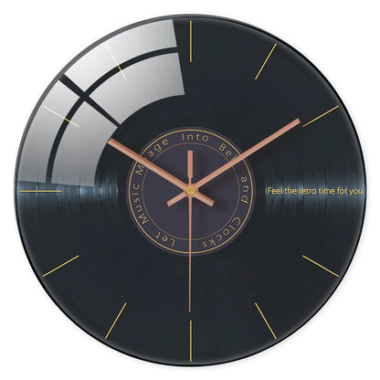 Horloge Murale Originale Vinyle Noir