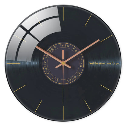 Horloge Murale Originale Vinyle Noir