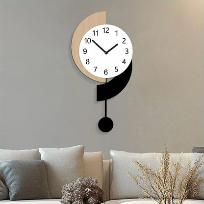 Horloge Murale Silencieuse Design Moderne avec Balancier Original