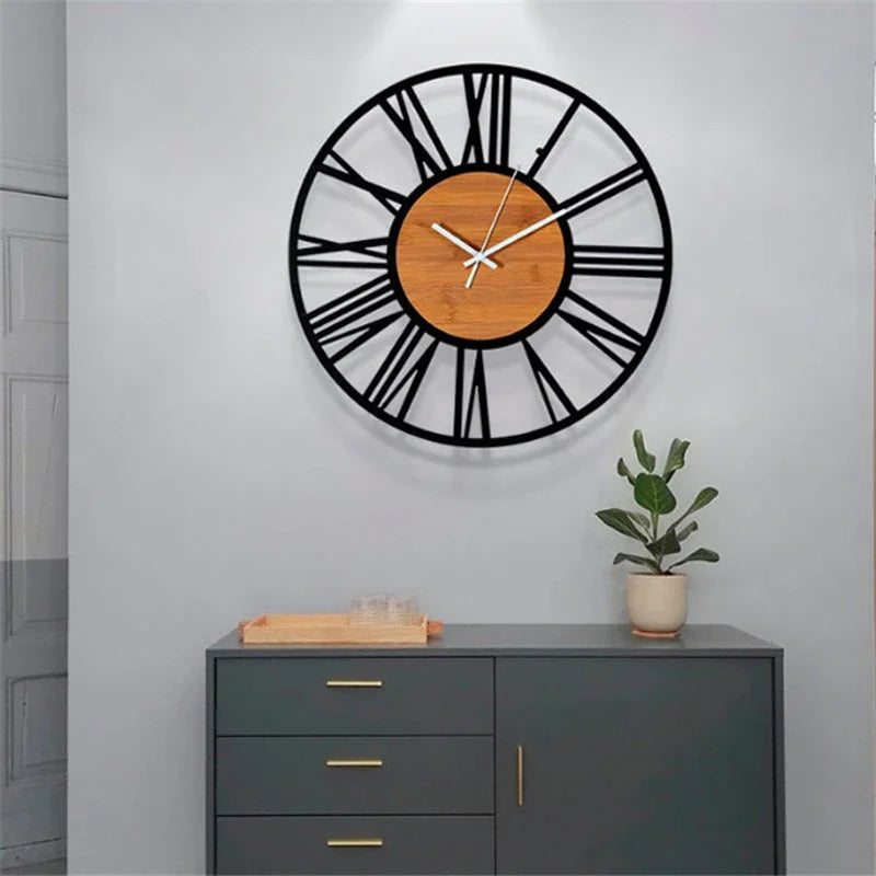 Grande Horloge Murale Vintage Industrielle 60cm