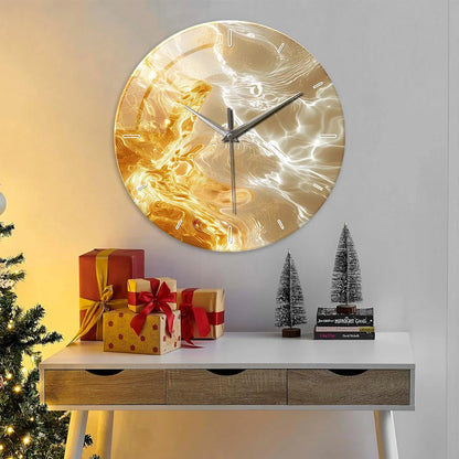 Horloge Murale Design Art Abstrait Verre Trempé